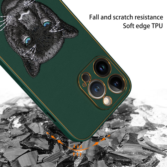 Apple iPhone 13 Pro Premium Embroidery Leather case - Pattern 8