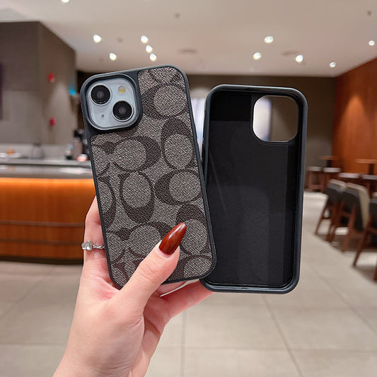 Apple iPhone Luxury Branded Leather Designer Case - Coach
