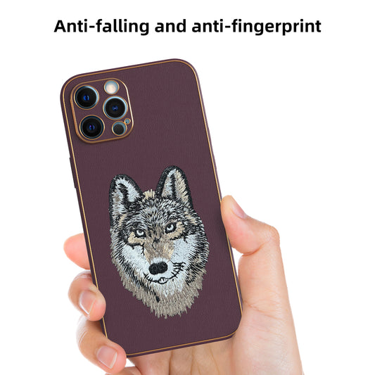 Apple iPhone 12 Pro Max Premium Embroidery Leather case - Pattern 11