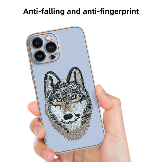 Apple iPhone 13 Pro Max Premium Embroidery Leather case - Pattern 2