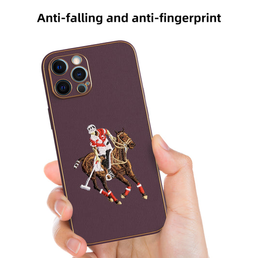 Apple iPhone 12 Pro Max Premium Embroidery Leather case - Pattern 9