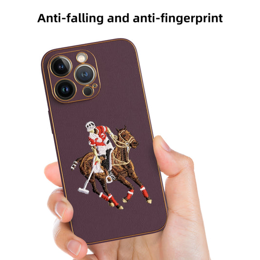 Apple iPhone 13 Pro Premium Embroidery Leather case - Pattern 12