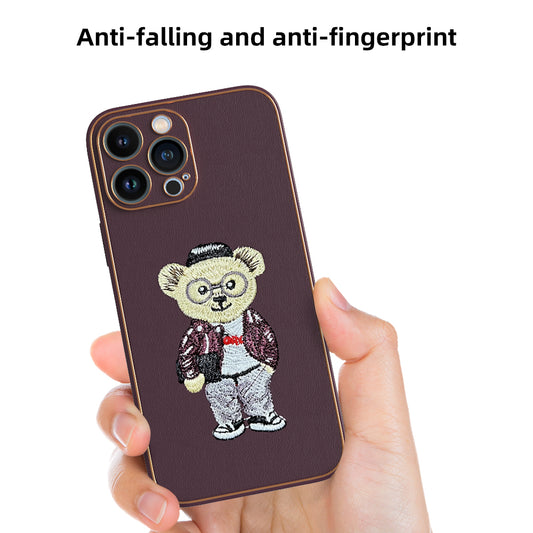 Apple iPhone 13 Pro Max Premium Embroidery Leather case - Pattern 5