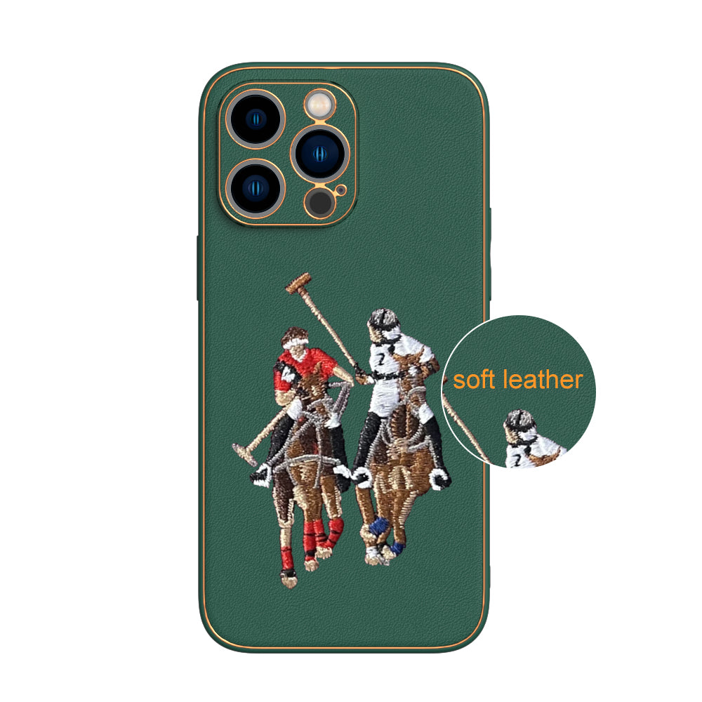 Apple iPhone 14 Pro Max Premium Embroidery Leather case - Pattern 1