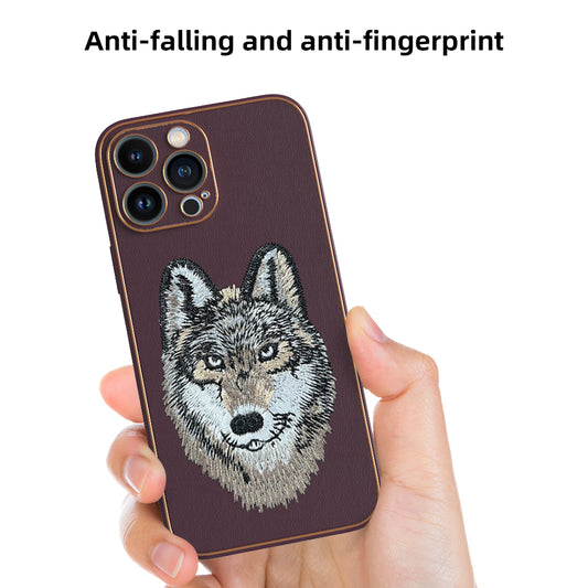 Apple iPhone 13 Pro Max Premium Embroidery Leather case - Pattern 6