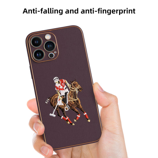 Apple iPhone 13 Pro Max Premium Embroidery Leather case - Pattern 8