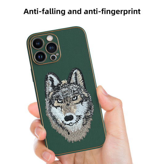 Apple iPhone 13 Pro Max Premium Embroidery Leather case - Pattern 12