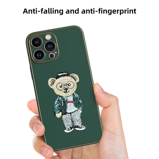 Apple iPhone 13 Pro Max Premium Embroidery Leather case - Pattern 11