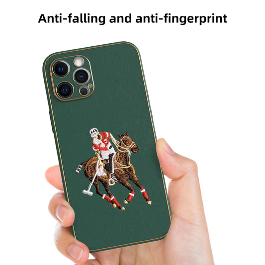 Apple iPhone 12 Pro Max Premium Embroidery Leather case - Pattern 7