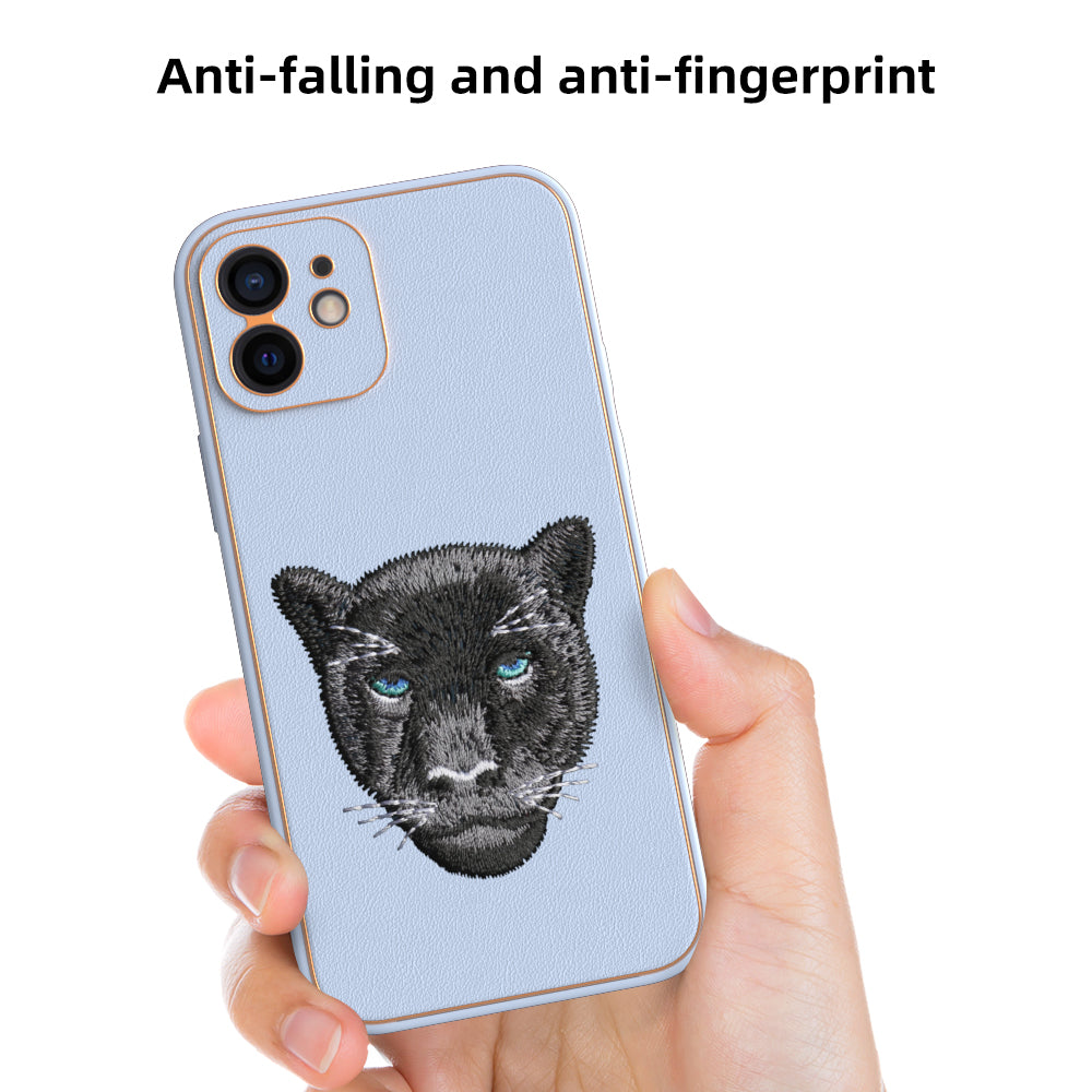 Apple iPhone 12 Premium Embroidery Leather case - Pattern 12