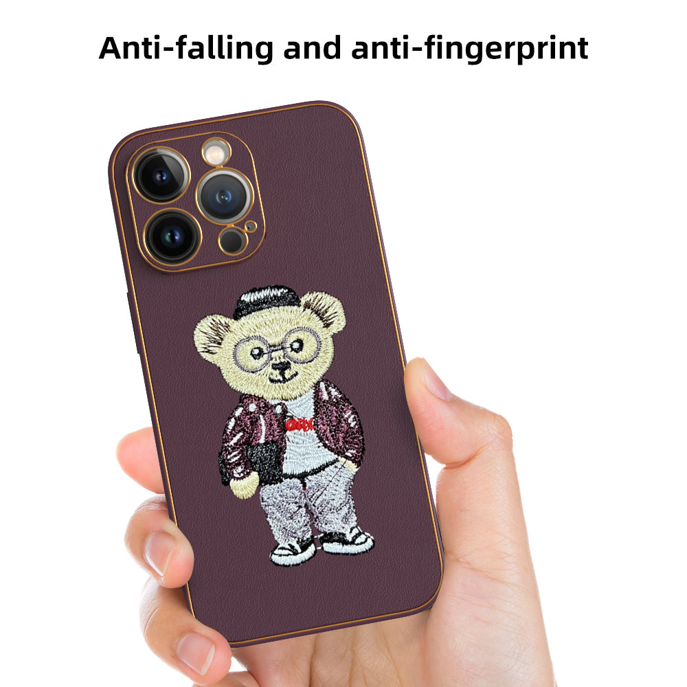 Apple iPhone 13 Pro Premium Embroidery Leather case - Pattern 9