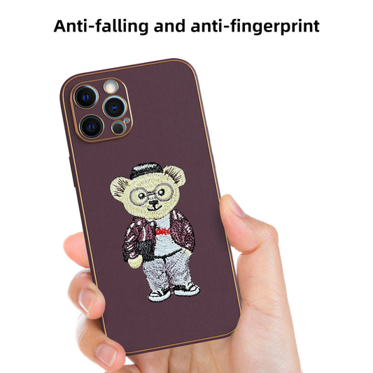 Apple iPhone 12 Pro Max Premium Embroidery Leather case - Pattern 12