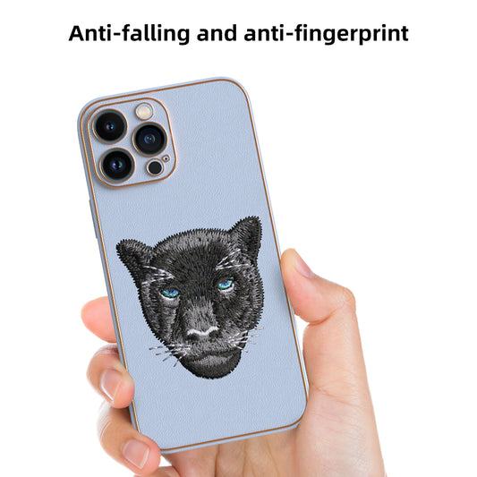 Apple iPhone 13 Pro Max Premium Embroidery Leather case - Pattern 4