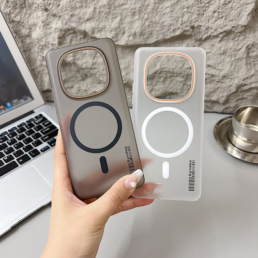 Redmi Note 14 Pro 5G Premium Magnetic Frosted Ultra Slim Back Case - Black