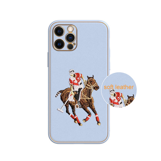 Apple iPhone 12 Pro Premium Embroidery Leather case - Pattern 2