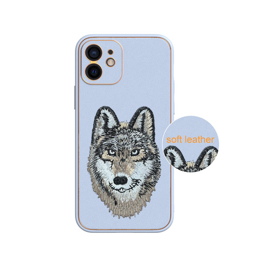 Apple iPhone 12 Premium Embroidery Leather case - Pattern 10