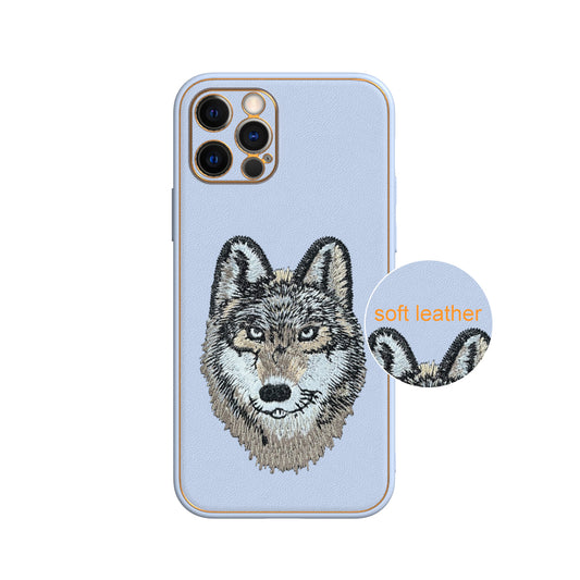 Apple iPhone 12 Pro Premium Embroidery Leather case - Pattern 3