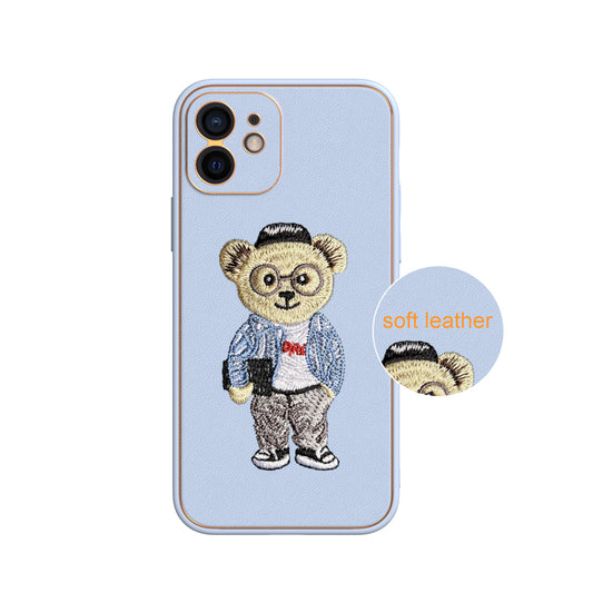 Apple iPhone 12 Premium Embroidery Leather case - Pattern 9