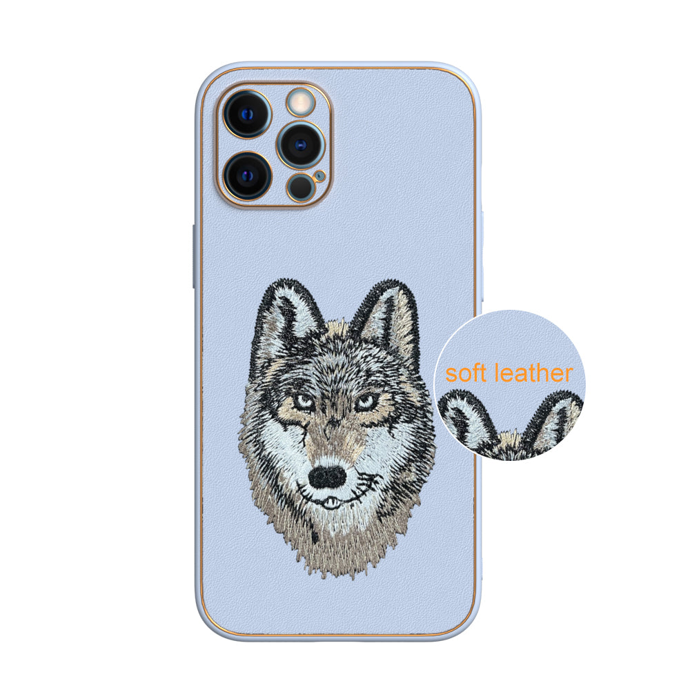 Apple iPhone 12 Pro Max Premium Embroidery Leather case - Pattern 3