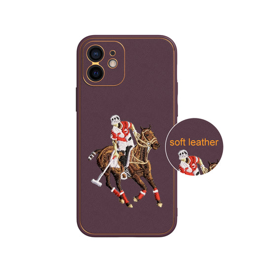 Apple iPhone 12 Premium Embroidery Leather case - Pattern 4