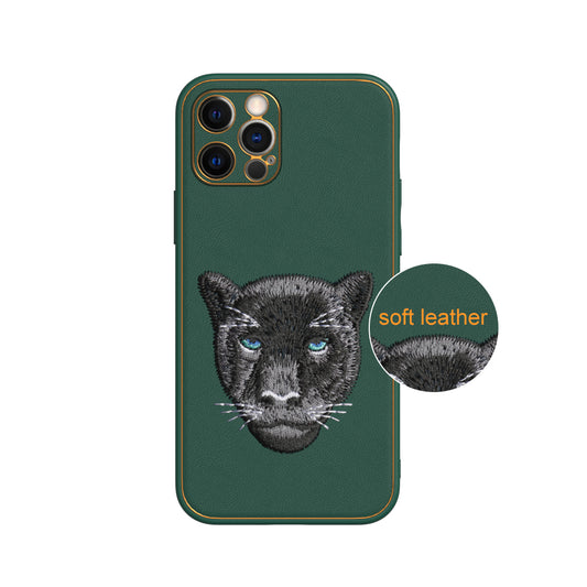 Apple iPhone 12 Pro Premium Embroidery Leather case - Pattern 5