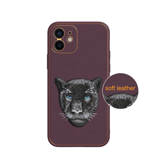 Apple iPhone 12 Premium Embroidery Leather case - Pattern 3