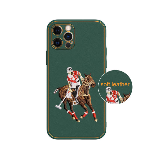 Apple iPhone 12 Pro Premium Embroidery Leather case - Pattern 6