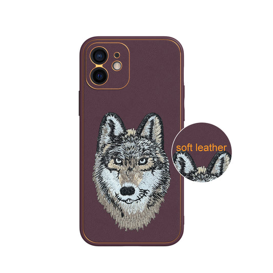 Apple iPhone 12 Premium Embroidery Leather case - Pattern 2