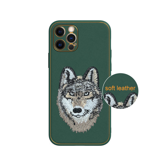 Apple iPhone 12 Pro Premium Embroidery Leather case - Pattern 8