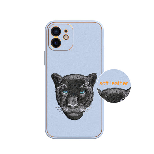 Apple iPhone 12 Premium Embroidery Leather case - Pattern 12