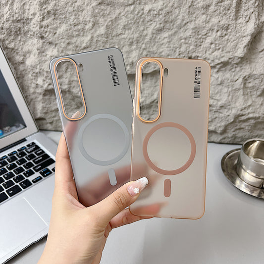 Vivo Y300 5G Premium Magnetic Frosted Ultra Slim Back Case - Desert Gold