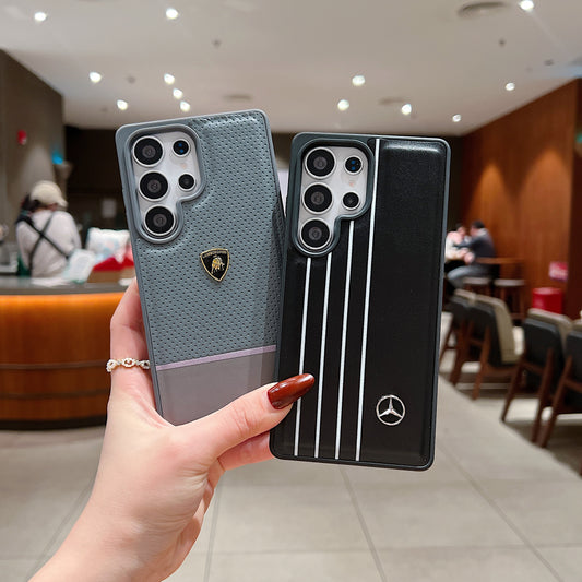 Samsung Ultra Series Luxury Branded Car Logo Leather Case - Lamborghini