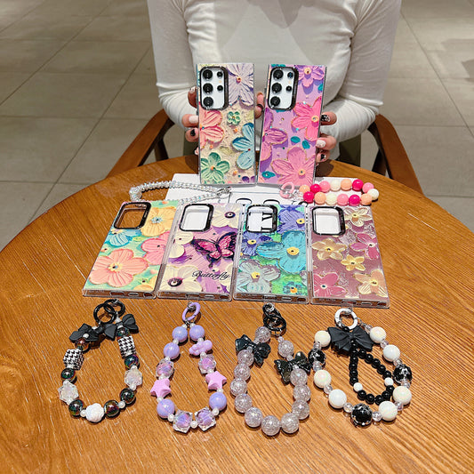 Samsung S24 Ultra 5G 3D Hot Trending Charms Rhinestone Flowers case - Pattern 2