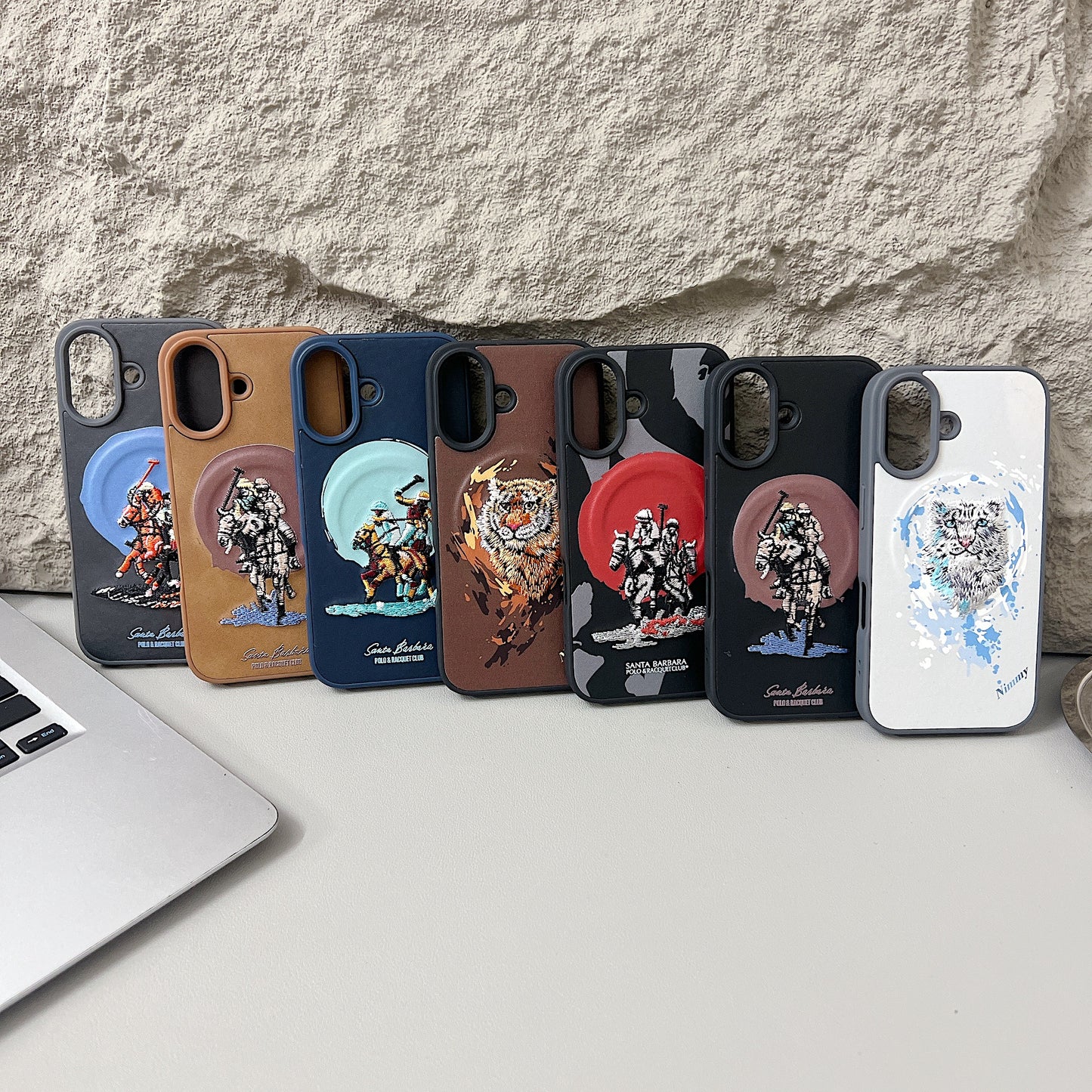 Apple iPhone 16/16 Plus Premium US POLO Assn. Embroidery Leather case with Magsafe - Tiger 2