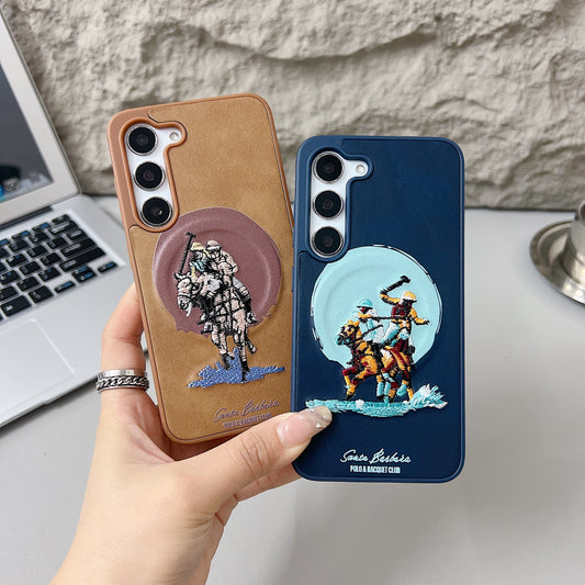 Samsung S23 5G Premium US POLO Assn. Embroidery Leather case with Magsafe - Jockey 4