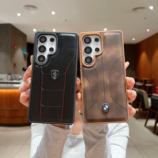 Samsung Ultra Series Luxury Branded Car Logo Leather Case - Ferrari