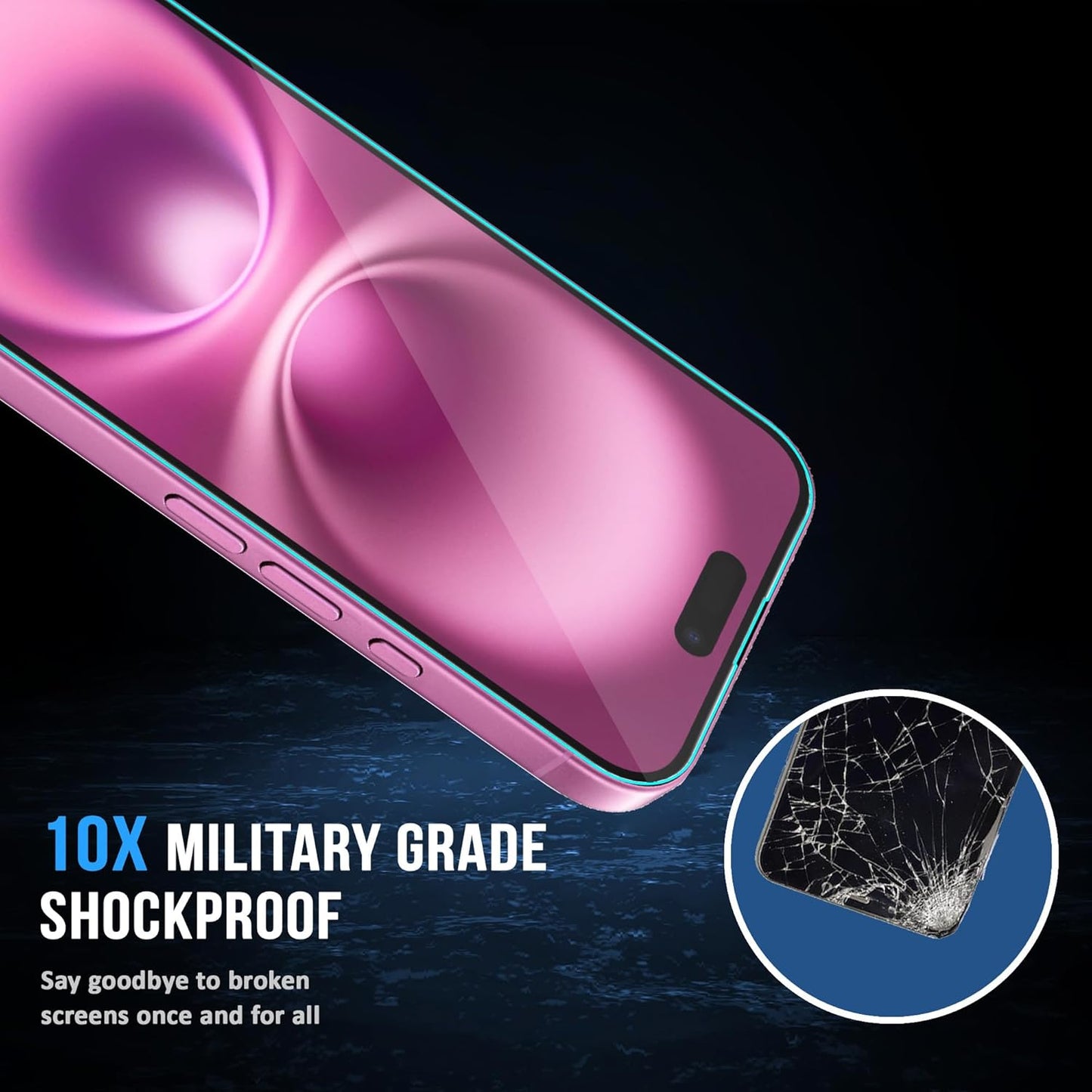 (Pack Of 3) Apple iPhone 16 Border-Less Dust Proof Gorilla Crystal Clear Tempered Glass