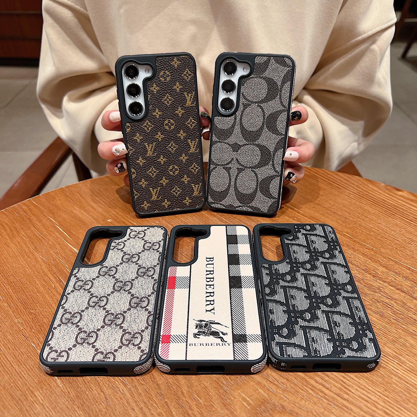 Samsung S23 5g Luxury Branded Leather Designer Case - Burberry