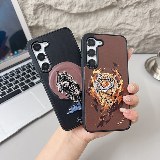 Samsung S23 5G Premium US POLO Assn. Embroidery Leather case with Magsafe - Tiger 1