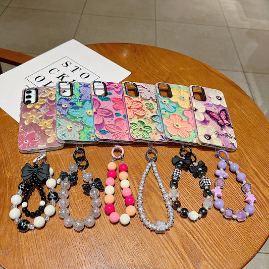 Samsung A34 5G 3D Hot Trending Charms Rhinestone Flowers case - Pattern 6