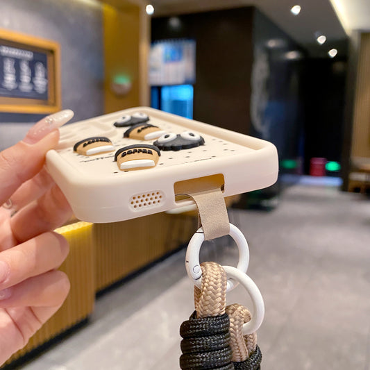 Samsung S22 5G Coffee Soft Silicone Lanyard Back Cover Case - Lanyard 2