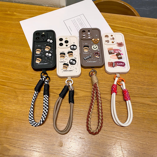 Apple iPhone Pro Series Coffee Soft Silicone Lanyard Back Cover Case - Lanyard 4