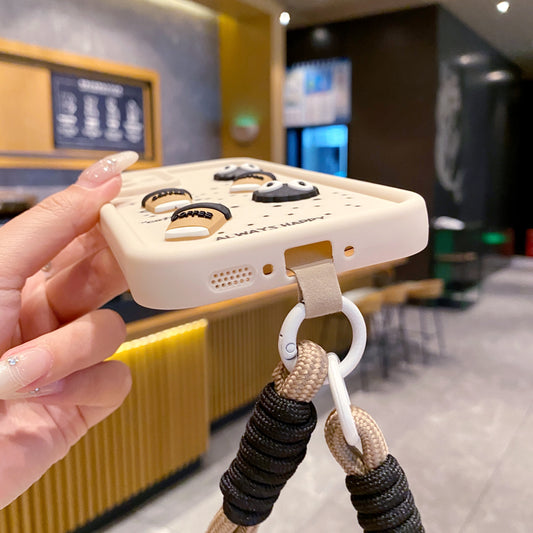 Samsung F15 5G Coffee Soft Silicone Lanyard Back Cover Case - Lanyard 2