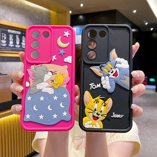 VIVO Y200e 5G Tom & Jerry Soft Silicone Cute 3D Cartoon Back Cover Case - Tom & Jerry