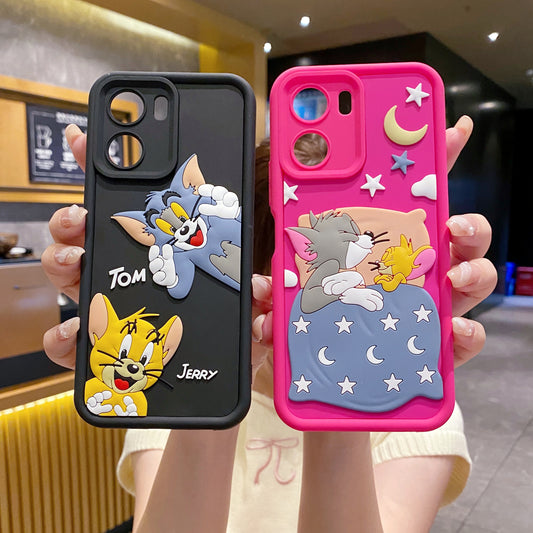 Vivo Y56 5G Tom & Jerry Soft Silicone Cute 3D Cartoon Back Cover Case - Tom & Jerry
