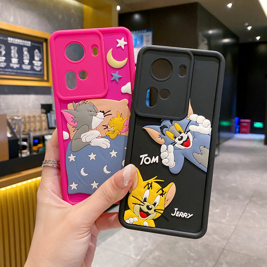 Oppo Reno 11 5G Tom & Jerry Soft Silicone Cute 3D Cartoon Back Cover Case - Tom & Jerry