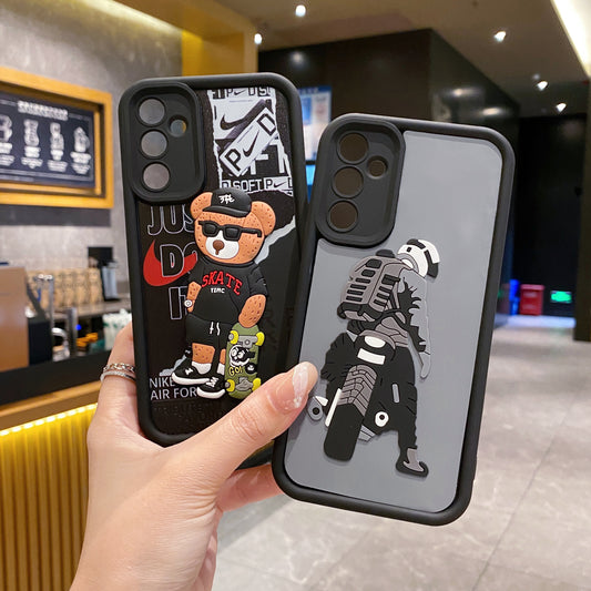 Samsung S24 5G Moto Rider Soft Silicone Cute 3D Cartoon Back Cover Case - Moto Rider