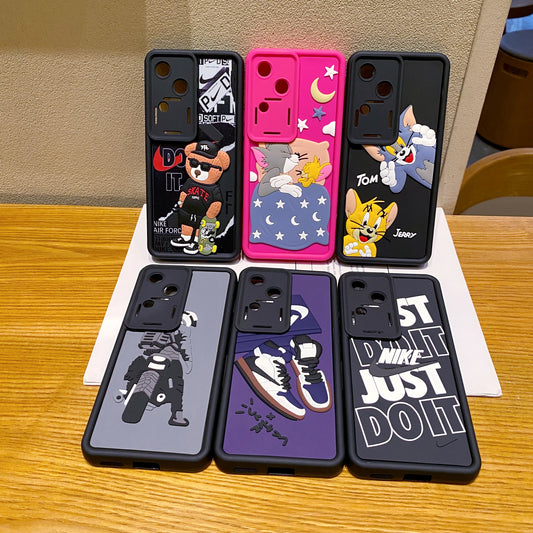 Vivo V30 5G Bear Soft Silicone Cute 3D Cartoon Back Cover Case - Bear