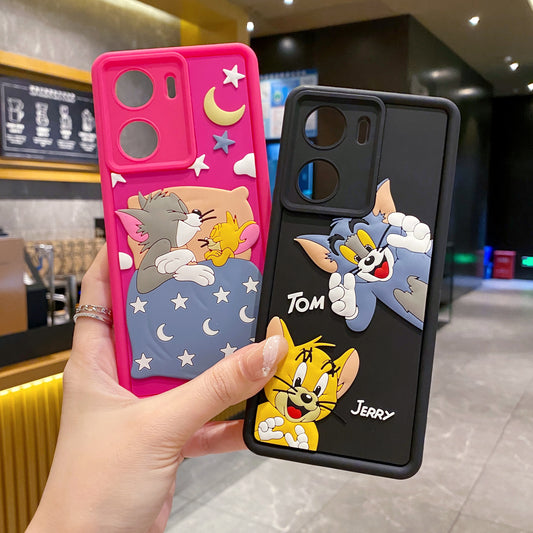 Vivo V29e 5G Tom & Jerry Soft Silicone Cute 3D Cartoon Back Cover Case - Tom & Jerry