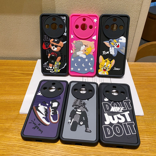 Reame 12 / 12X 5G Bear Soft Silicone Cute 3D Cartoon Back Cover Case - Bear